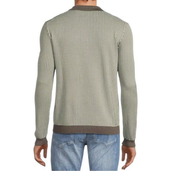 Max ‘n Chester Seafoam Green and Grey Geometric Long Sleeve Polo Size L - Picture 3 of 13